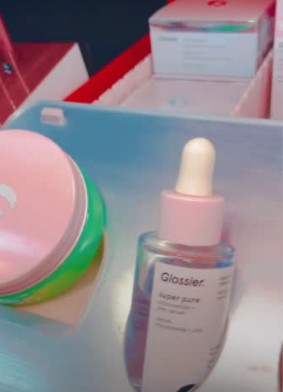 Glossier skincare product styling