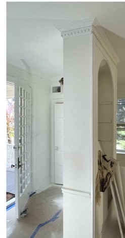 Colonial restoration — column and entry in progress